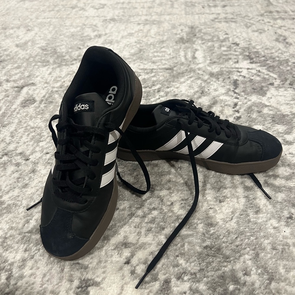 Adidas Black Sneakers with White Stripes